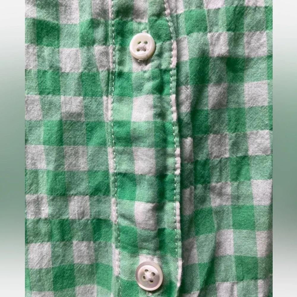 J. Crew Green Gingham Button-Up Shirt - Picture 2 of 5
